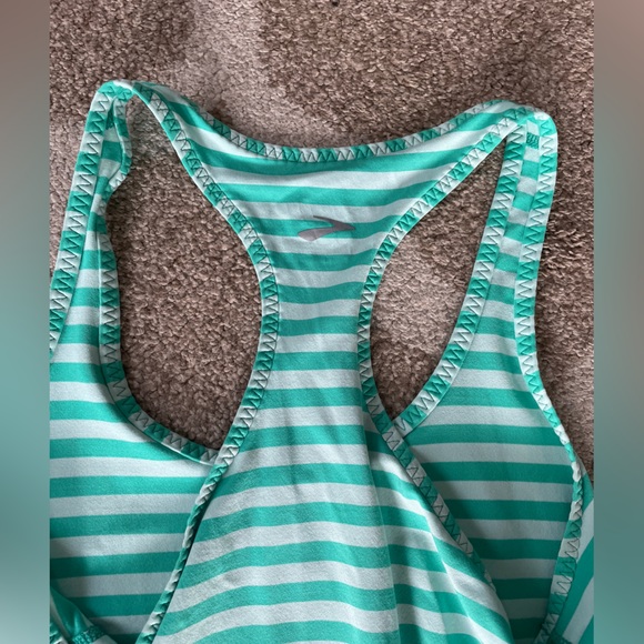 White and Green Striped Brooks Tank Top - Picture 3 of 3